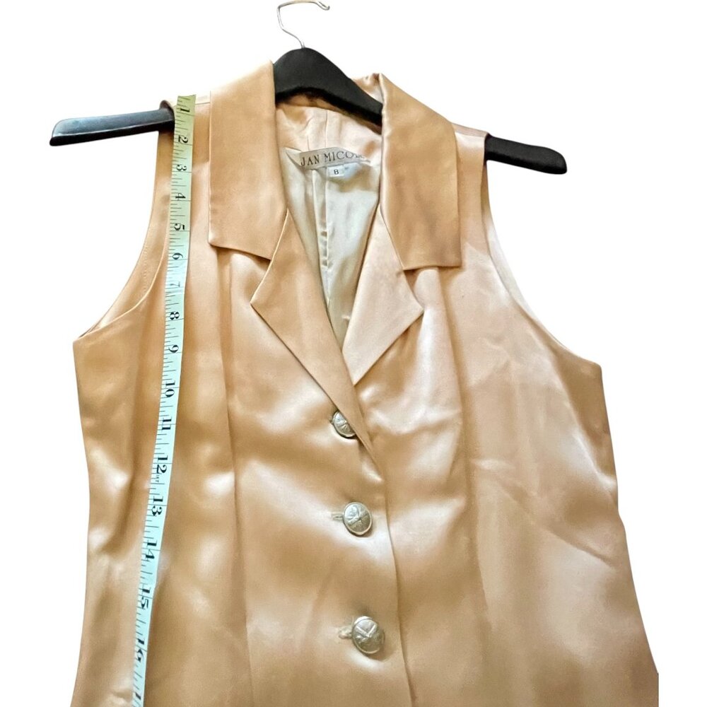 Rare Couture Jan Micole Vintage Peau de Soie Sleeveless Sheath Dress w/ Buttons - Picture 10 of 12